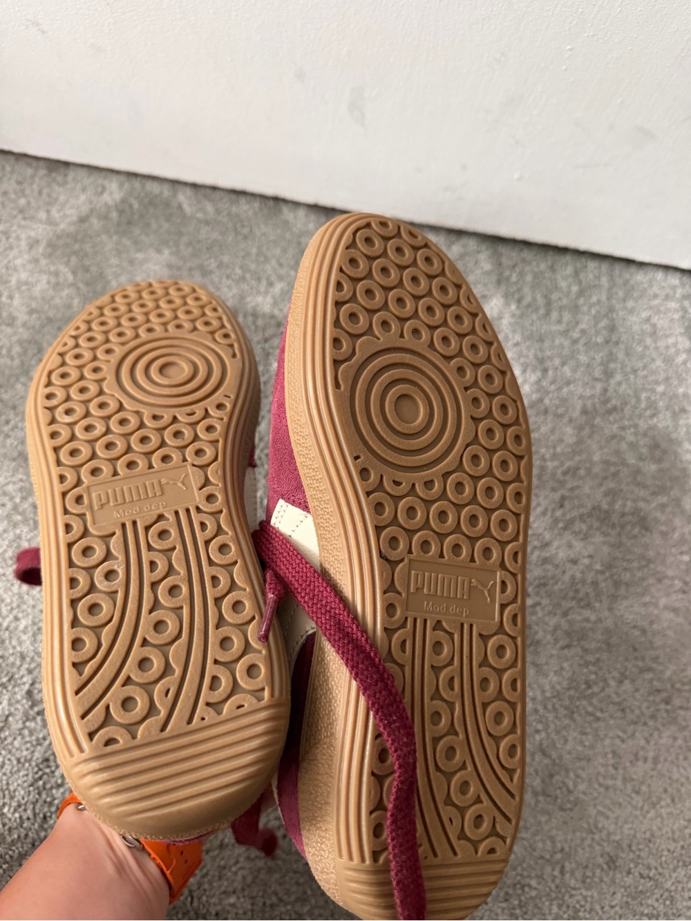 Puma Burgundy Suede Low-Top Sneakers - Picture 4 of 4